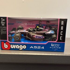 A524 Alpine F1 Team Toy Car - Black and Pink